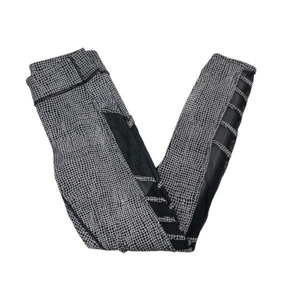 LULULEMON Wild And Free Tight Sz 6 Fall Net White Black - Picture 5 of 10